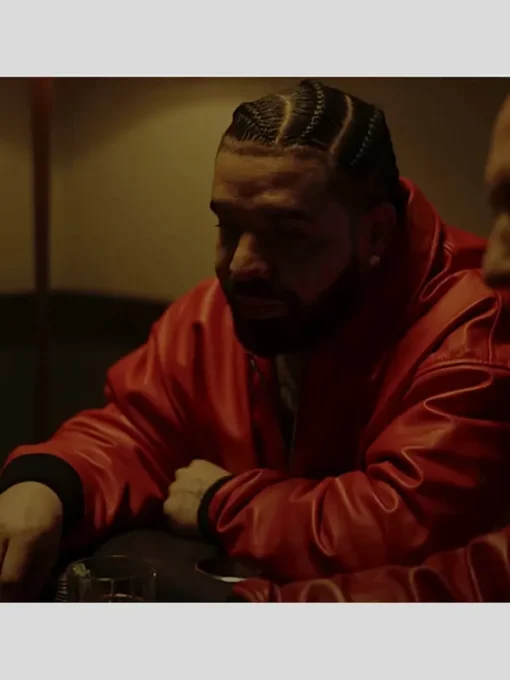 Drake Albanian Flag Red Leather Jacket