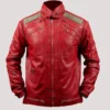 Beat It Michael Jackson Red Leather Jacket With Detachable Sleeves