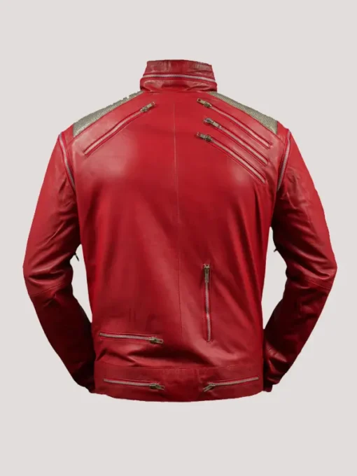 Michael Jackson Beat It Jacket in Red Leather