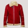 Ryan Reynolds Spirited Shearling Red Santa Jacket