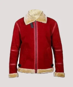 Ryan Reynolds Spirited Shearling Red Santa Jacket