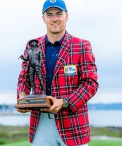 RBC Heritage Red Checked Pattern Plaid Jacket