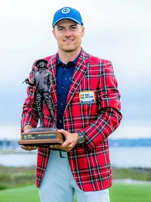 RBC Heritage Red Checked Pattern Plaid Jacket