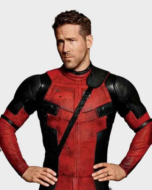 Deadpool 3 Red Leather Jacket