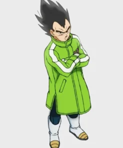 Goku & Broly Vegeta SAB Green Leather Coat