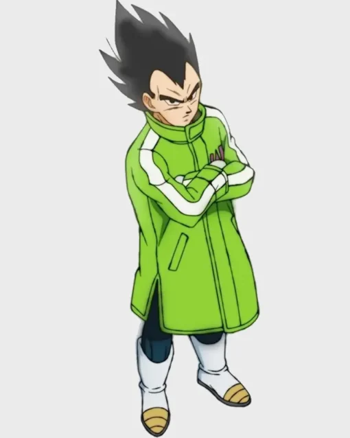 Goku & Broly Vegeta SAB Green Leather Coat