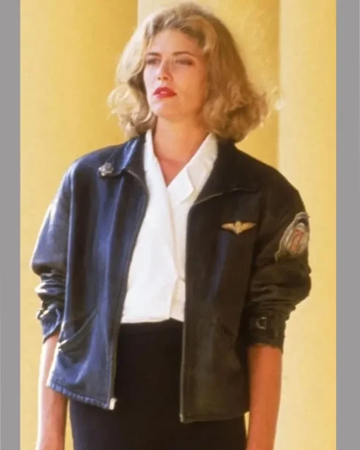 kelly mcgillis top gun leather jacket