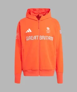 Adidas Team GB Men's Presentation Orange Hoodie