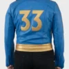 Lucy Inspired Vault 33 Fallout Blue And Gold Leather Jacket