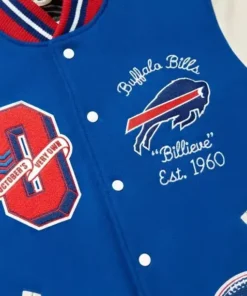 National Football League Buffalo Bills Blue and White Varsity Jacket