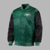 Nfl New York Jets Green Satin Jacket