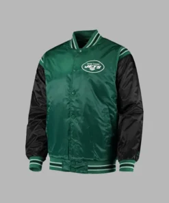 Nfl New York Jets Green Satin Jacket