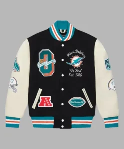 Men OVO x NFL Miami Dolphins Varsity Jacket