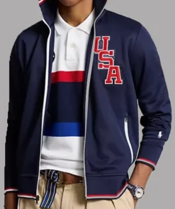 2024 Team USA Track Jacket in Navy Blue