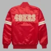 San Francisco 49ers Red Starter Jacket for Lambs Leather