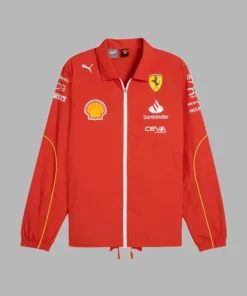 Scuderia Ferrari Logo 2024 Team Coach Red Jacket