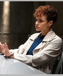 The Killer 2024 Nathalie Emmanuel White Trench Coat