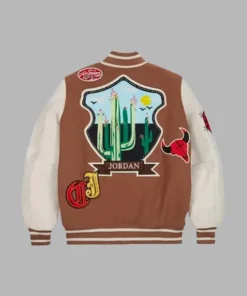 Travis Scott x Jordan Brown Baseball Varsity Jacket