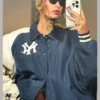 Hailey Bieber New York Yankees Logo Jacket