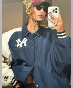 Hailey Bieber New York Yankees Logo Jacket