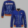 Houston Astros Sequin Blue Bomber Jacket