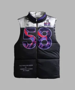 Super Bowl LVIII Kristin Juszczyk Black Puffer Vest