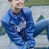 Dodgers Sofia Carson Bomber Blue Jacket