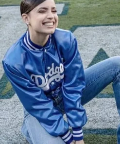 Dodgers Sofia Carson Bomber Blue Jacket