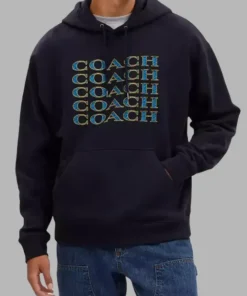 Coach Signature Stack Black Hoodie