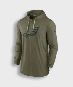 Philadelphia Eagles 2022 Salute to Service Olive Hoodie