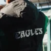 Eagles Starter Black Half Zip Jacket