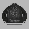 Supreme NY Yankees Black Bomber Leather Jacket