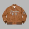 Supreme NY Yankees Brown Bomber Leather Jacket