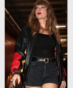 Taylor Swift Kansas City Chiefs Vintage Leather Bomber Jacket