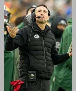 Matt Lafleur Green Bay Packers Puffer Black Vest