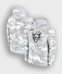 2024 Chicago Bears Nike Arctic Camo Salute to Service Club Hoodie