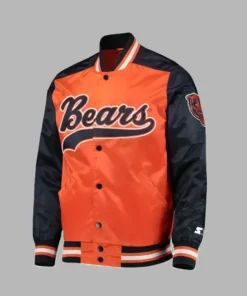 NFL Chicago Bears Orange Satin Jacket