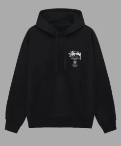 Black Stussy World Tour Hoodie