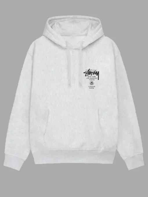 Stussy World Tour White Hoodie