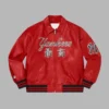 Red Bomber Leather Supreme NY Yankees Jacket