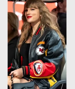 Taylor Swift Chiefs Black Leather Jacket